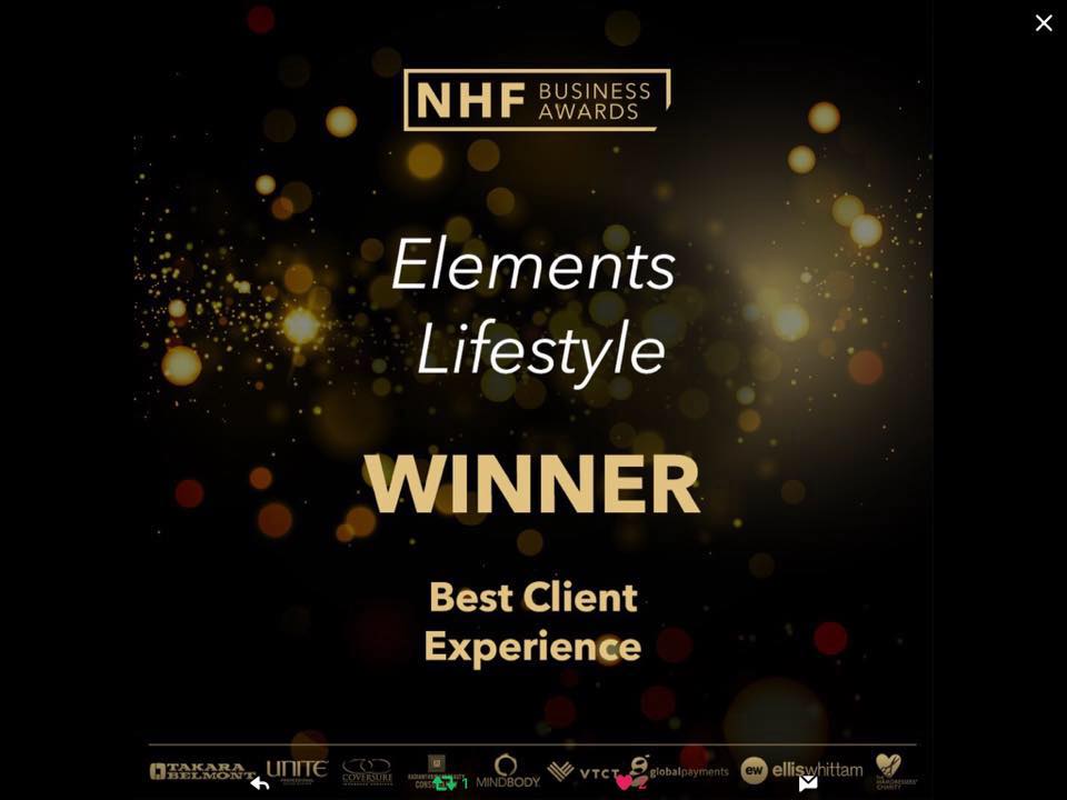 elements WIN best client experience at the NHF Business Awards!
